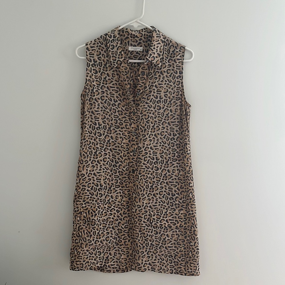 EQUIPMENT SILK LEOPARD DRESS SIZE SMALL